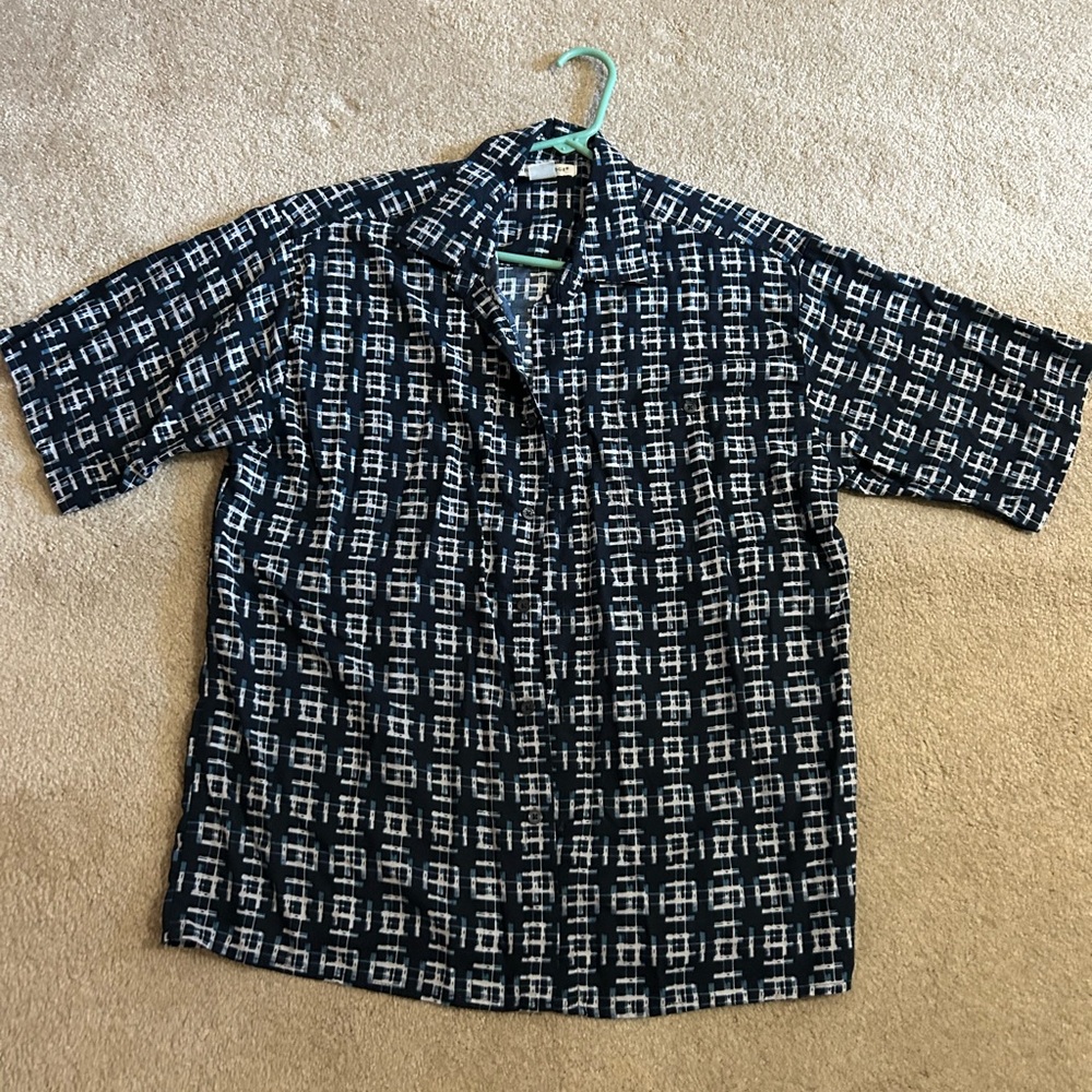 Men's blue and White Checkered Shirt